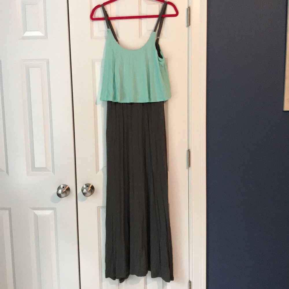 Bobeau Maxi Dress Mint/Gray
